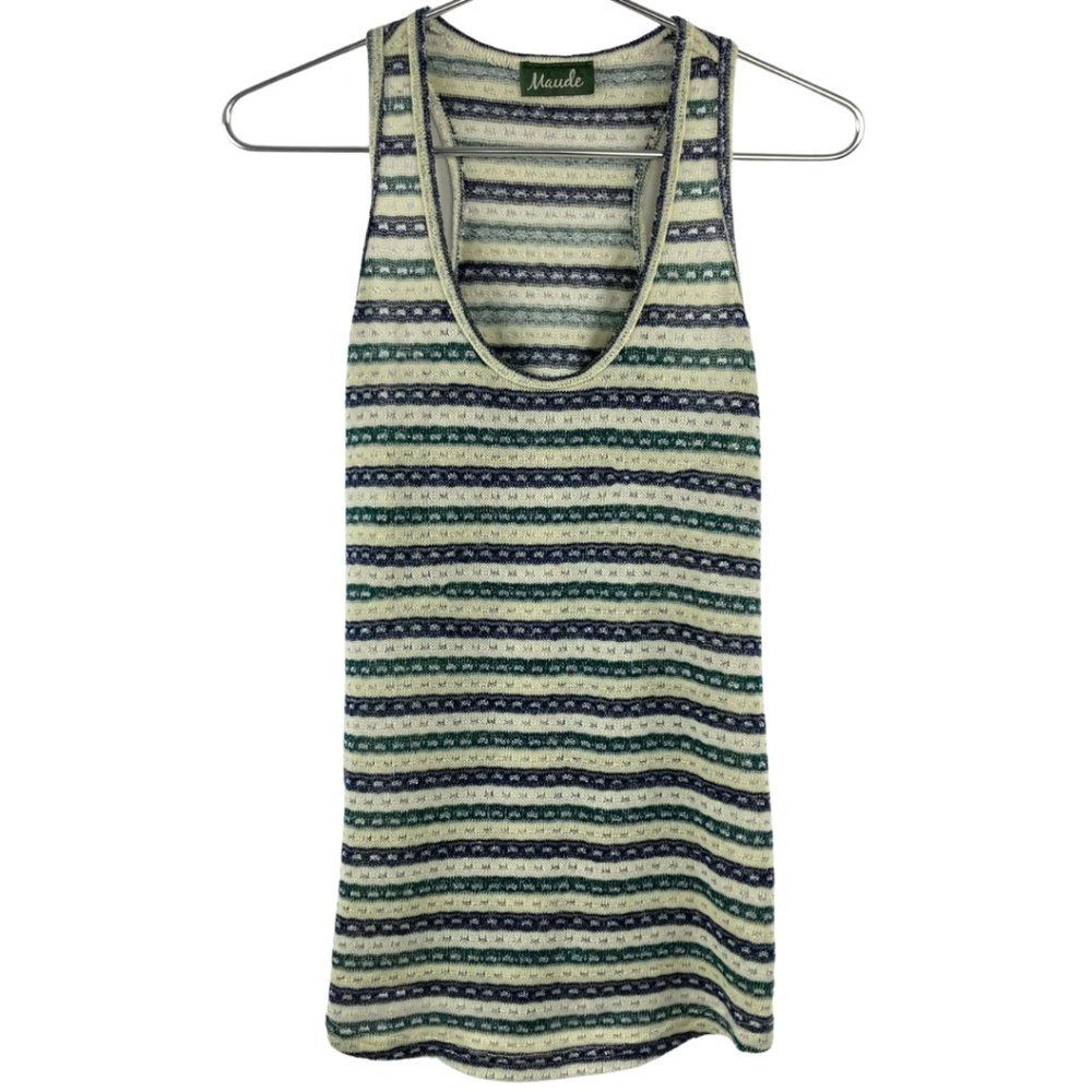 Maude Racerback Striped Knit Sweater Tank Top Size M